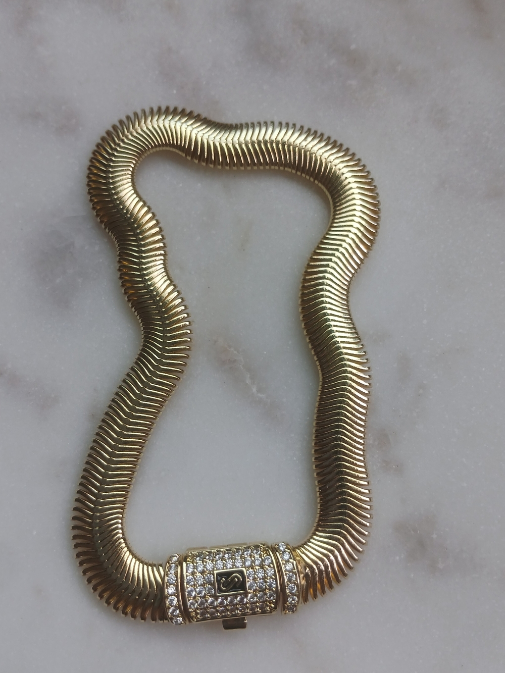 Mens Snake Monaco Bracelet Gold Plated